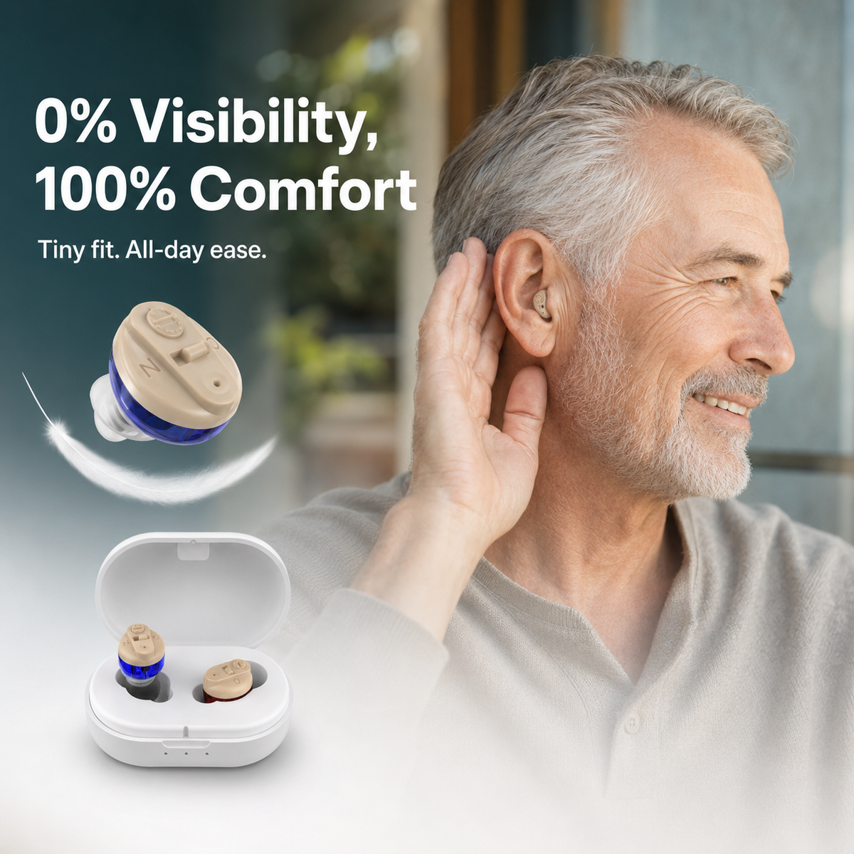 The ClarityPro CIC Rechargeable Earpieces (Pair)